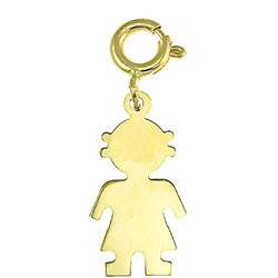 14k Yellow Gold Girl Silhouette Charm  Overstock