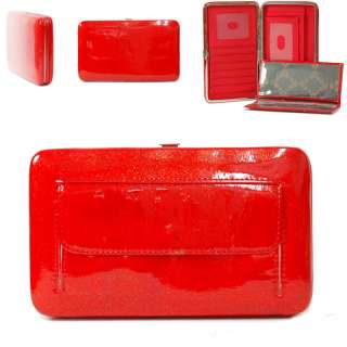 Plain extra thick frame checkbook wallet red  