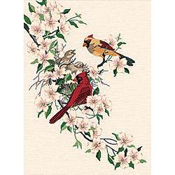 Cardinals In Dogwood Crewel Embroidery Kit  Overstock