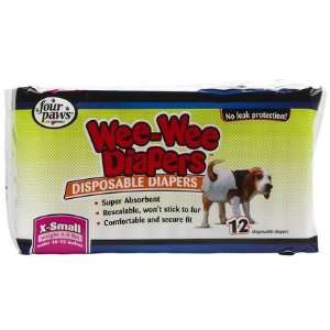 Four Paws Wee Wee Dog Diapers   12 Pack   X Small (Quantity of 3)