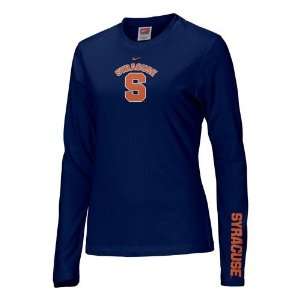  Nike Syracuse Orange Navy Blue Ladies Classic Logo T shirt 
