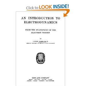 An Introduction To Electrodynamics Leigh Page Books