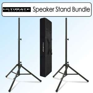  Ultimate Support TS 80B Original Speaker Stand Bundle 
