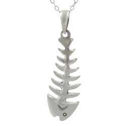 Sterling Silver Fish Skeleton Necklace  Overstock