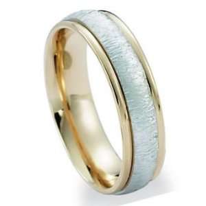 00 Millimeters Two Tone Wedding Band Ring 14Kt Gold, Comfort Fit Style 