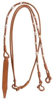 Royal King Silver Ferrule Accented Leather Romel Reins  