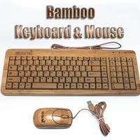 DESIGNER Bamboo Keyboard & Mouse Set. Great Gift. Stay Green Moby 