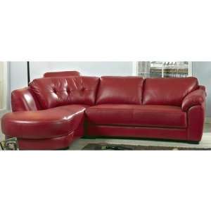   Two Piece Semi Aniline Leather Sectional Sofa: Furniture & Decor