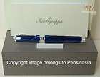 MONTEGRAPPA EMBLEMA STERLING SILVER WITH BLUE CELLULOID ROLLER BALL 