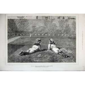   1877 Young School Boys Lying Garden Flame Dudley Print