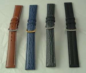 18 MM Genuine Leather Watch Band, Black, Blue, Brown, Grey Free 