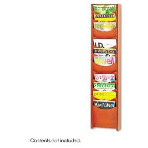  Safco Solid Wood Wall Mount Literature Display Rack 