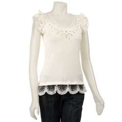Nylon by Dex Womens Lace Trimmed Blouse  Overstock