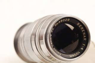 Canon 100mm f4 SERENAR Leica Screw Mount Lens+Finder  