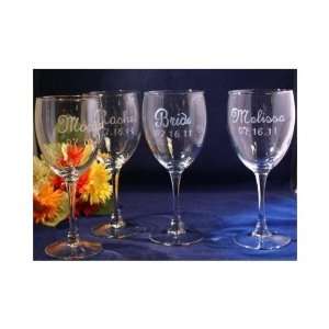  Personalized 18oz Wine Glass  Set of 4 