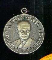 old 1950 Dwight D. EISENHOWER LEAGUE coin charm pendant  