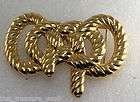 VTG Alexis Kirk Huge Fashionable Gold Knot Belt Buckle