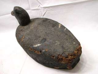 ANTIQUE CORK BODY CARVED HEAD DUCK HUNTING DECOY  