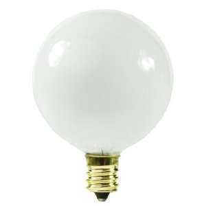 Satco S3830   10 Watt Candelabra Light Bulb   G12 Globe   White   1500 