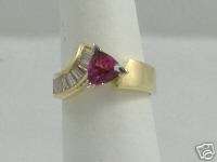 NEW!! 14kt Yellow Gold Pink Tourmaline and Diamond Ring  