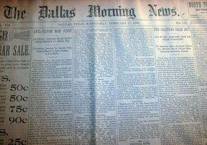 50 1892 DALLAS MORNING NEWS newspapers 120 years old Original TEXAS 