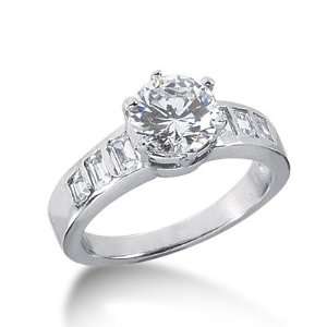  1.95 Ct Diamond Engagement Ring Round Tension Accent 14k 