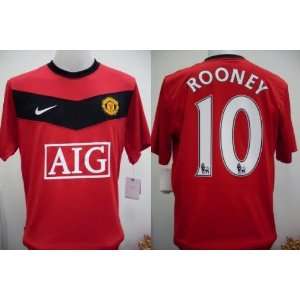  Manchester United home 09/10 # 10 Rooney size L soccer 