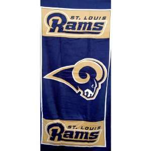 St. Louis Rams White Border NFL Fiber Reactive Pool/Beach/Bath Towel 