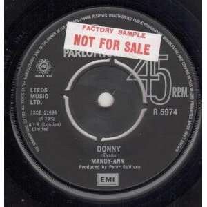    DONNY 7 INCH (7 VINYL 45) UK PARLOPHONE 1972 MANDY ANN Music