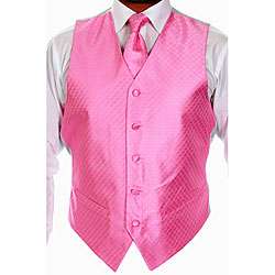 Ferrecci Mens Four piece Pink Vest Set  
