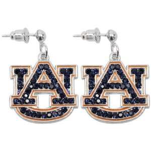  NCAA Auburn Tigers Rhinestone Logo Dangle Earrings: Sports 