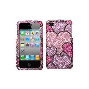  iPhone 4 Full Diamond Graphic Case   Cloudy Hearts: Cell 