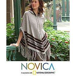 Alpaca Wool Andean Classic Hooded Poncho (Peru)  Overstock