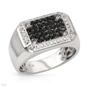  CleverEves 0.83.Ctw Color K Diamonds Gold Mens Ring 