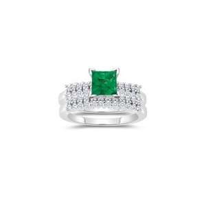  0.66 Cts Diamond & 0.71 Cts Emerald Matching Ring Set in 