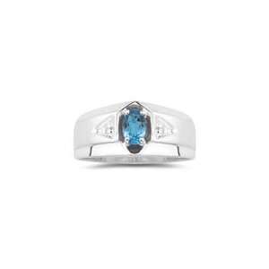  0.01 Ct Diamond & 0.44 Ct Swiss Blue Topaz Ring in Silver 