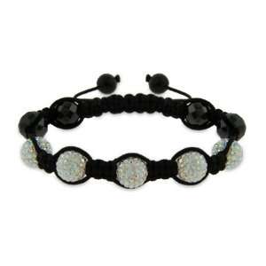 Fire Crystal Shamballa Style Bracelet with Hematite Beads