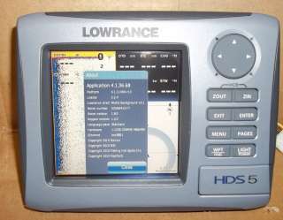   bidding on a Lowrance HDS5 World Background Fishfinder GPS Receiver