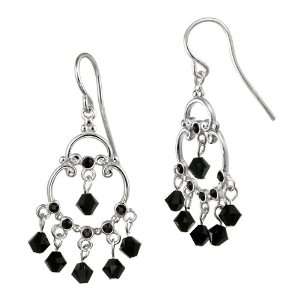   and Black Crystallized Swarovski Elements Chandelier Earrings: Jewelry