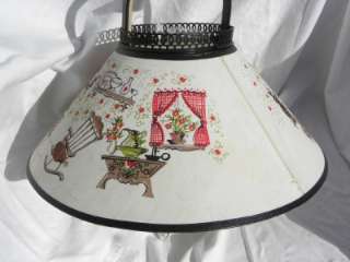  Retractable Oil Type Kitchen Hanging Lamp w/Old Time Scene  