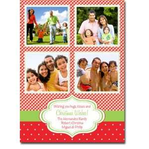 Noteworthy Collections   Digital Holiday Photo Cards (Gingham Dots Red 