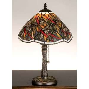  18.5H Spiral Dragonfly & Mosaic Accent Lamp