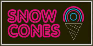 LIGHTED  SNOW CONES  WINDOW SIGN 15x30 FO315.  