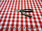 New WOVEN cotton quilting sewing buffalo check fabric gingham red 1 