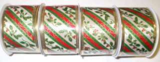 Red Green Wired Christmas Ribbon 2 x 9 ft G345  