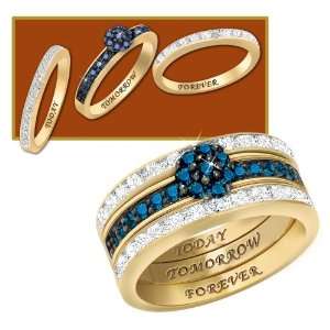  Today, Tomorrow, Forever Sapphire & Diamond Ring Set 