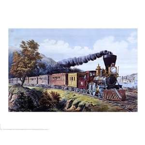  American Express Train by Currier and Ives 28x22 Kitchen 