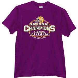   LSU Tigers 2003 National Champions Purple Youth Tee: Sports & Outdoors
