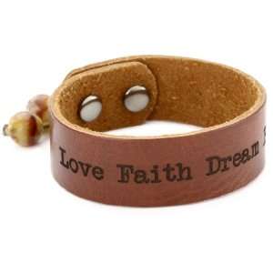   Rogers Spiritual Bands Love Faith Brown Cuff Bracelet Jewelry