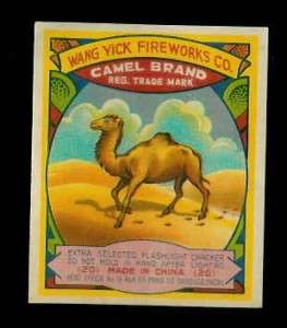 vintage firecracker label CAMEL BRAND Macau fcp94  